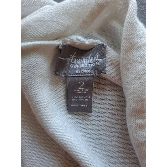 Chicos Travelers Open Front Cardigan Ombre Knit Drape Sweater M L Y2K Cozy - Picture 3 of 6